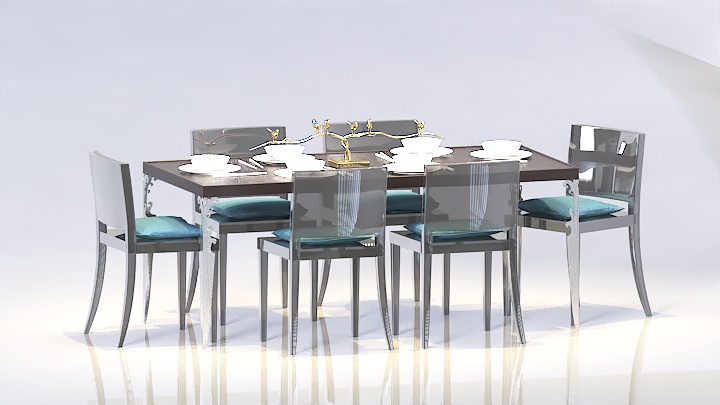 渲染模型_现代桌椅023