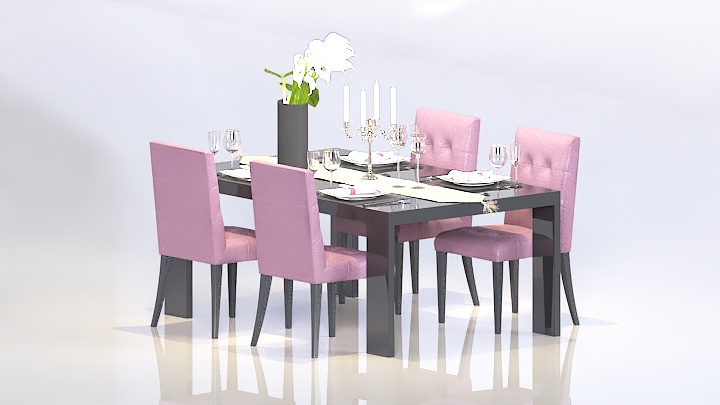 渲染模型_现代桌椅024