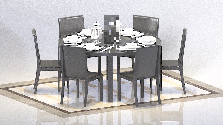 渲染模型_现代桌椅028