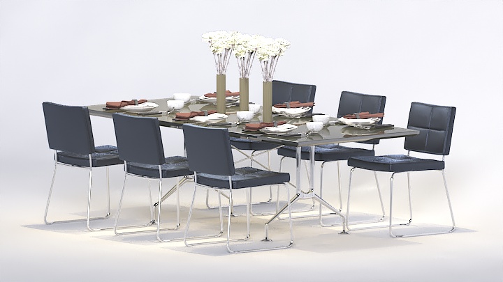 渲染模型_现代桌椅029