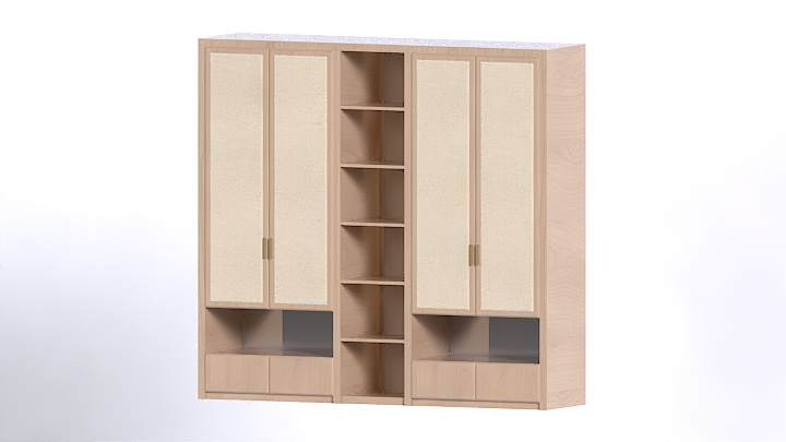 渲染模型_现代简易衣柜003