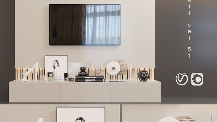 渲染模型_电视墙138