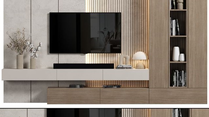 渲染模型_电视墙144