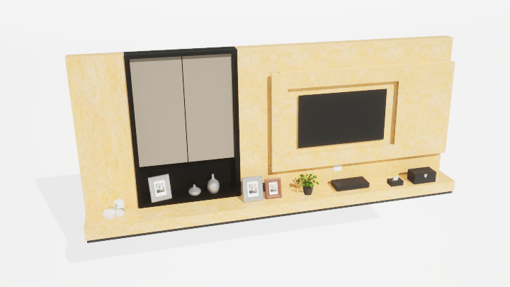 渲染模型_电视墙153