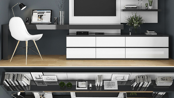 渲染模型_电视墙257