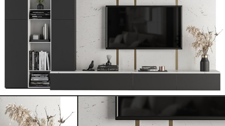 渲染模型_电视墙278