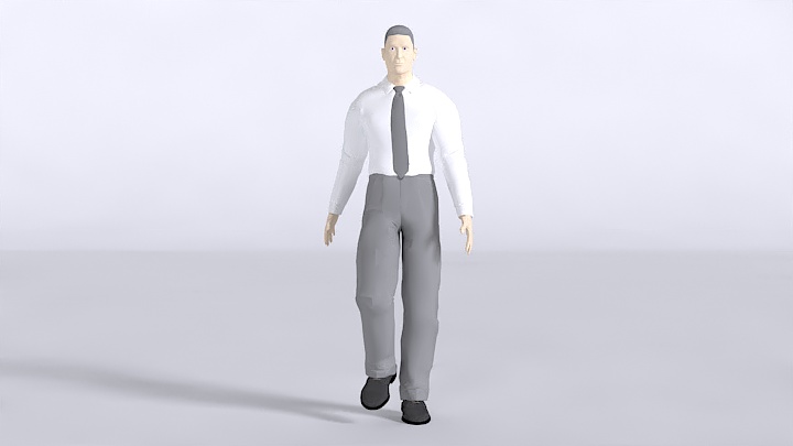 渲染模型_男人走路020