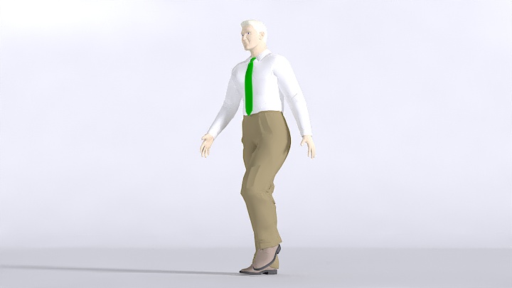 渲染模型_男人走路024