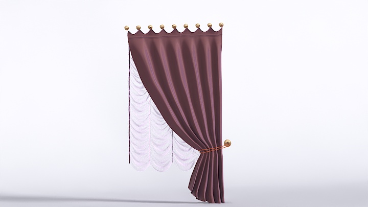 渲染模型_窗帘573