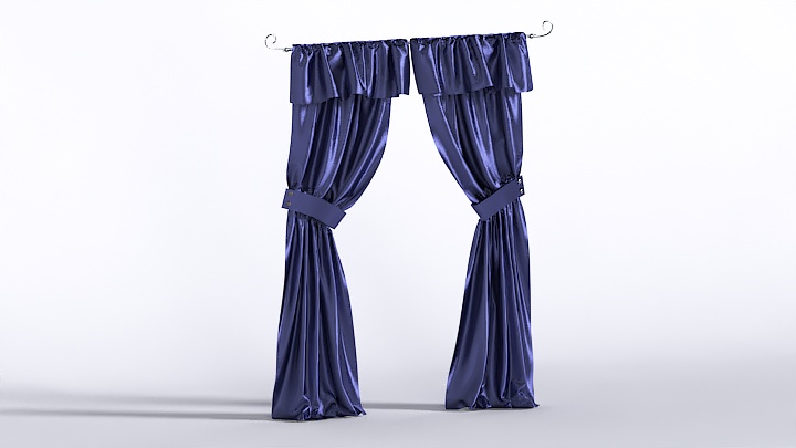 渲染模型_窗帘576