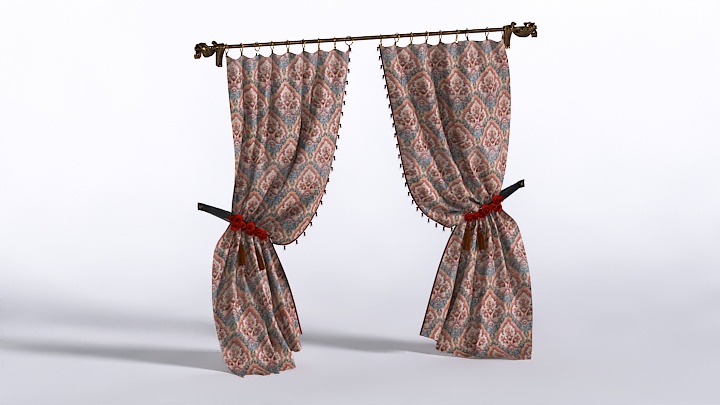 渲染模型_窗帘586