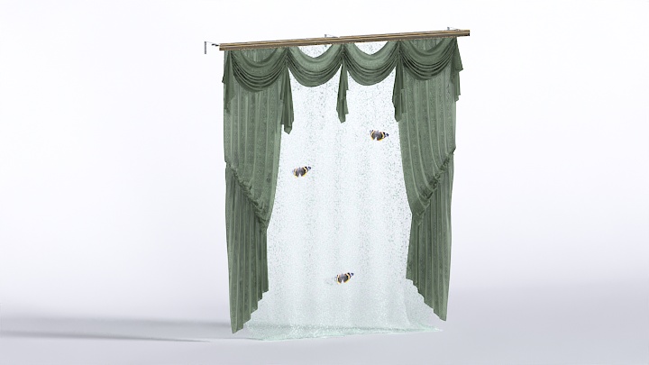 渲染模型_窗帘593