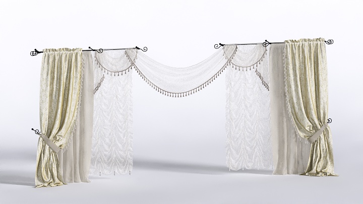 渲染模型_窗帘595