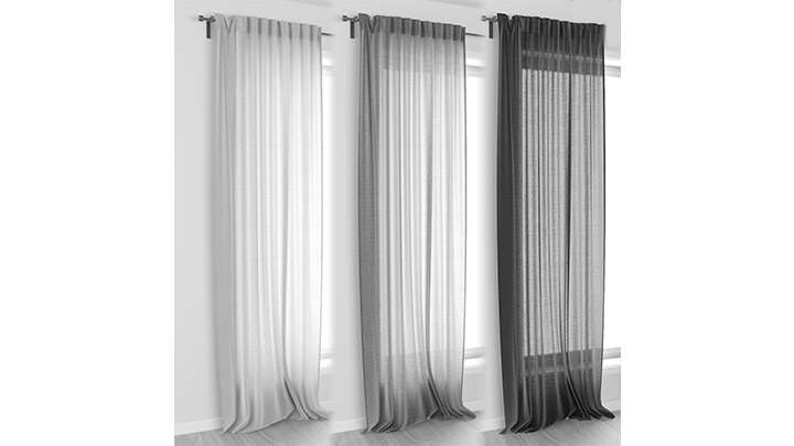 渲染模型_窗帘644