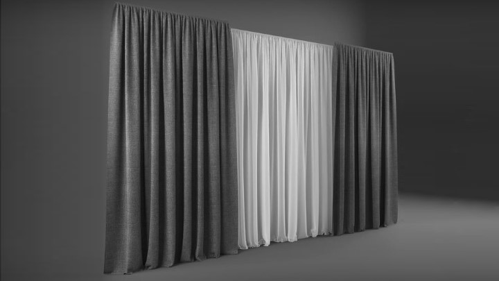 渲染模型_窗帘651