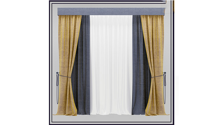 渲染模型_窗帘657