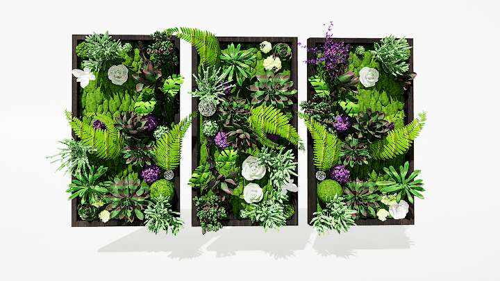 渲染模型_绿植画框001