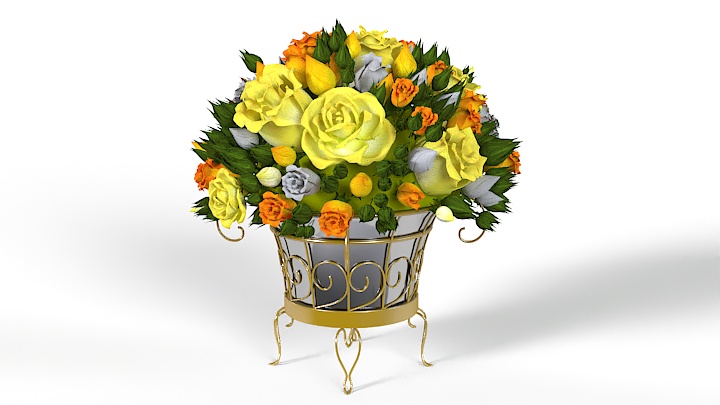 渲染模型_花篮003