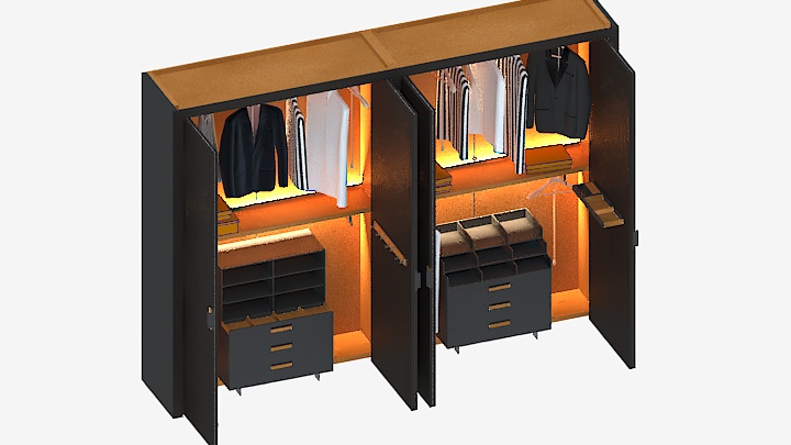渲染模型_衣柜154