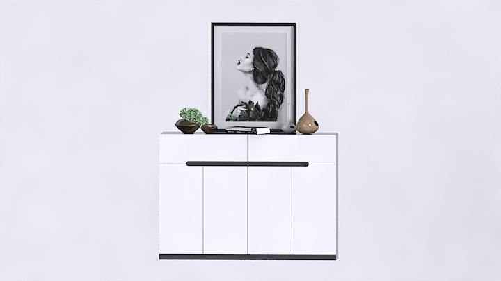 渲染模型_装饰画和鞋柜003