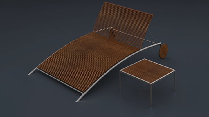 渲染模型_躺椅075