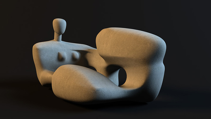 渲染模型_雕像035