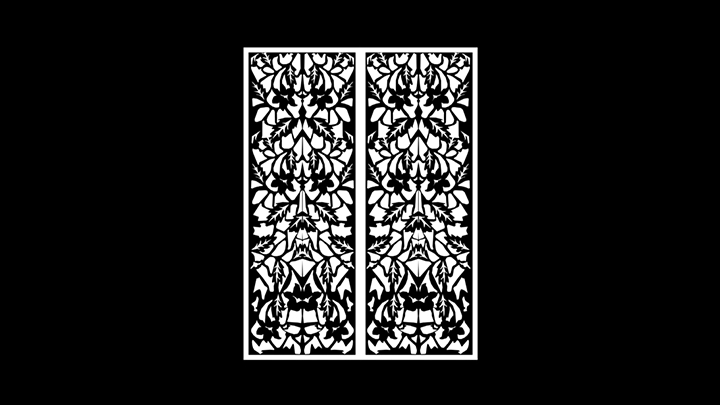 渲染模型_雕花隔断019