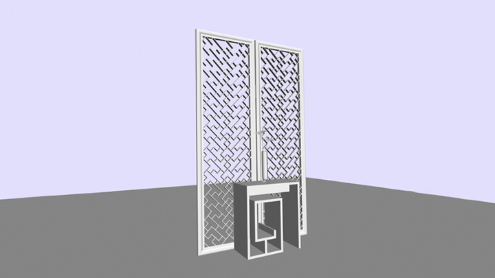 渲染模型_雕花隔断046