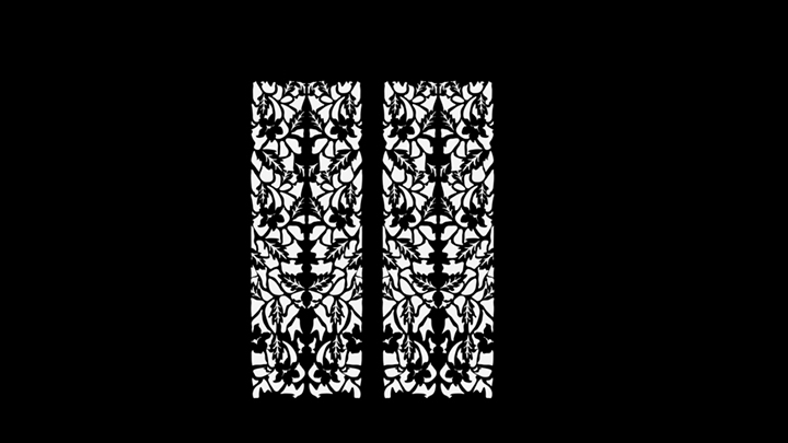 渲染模型_雕花隔断048