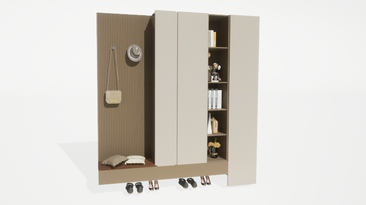 渲染模型_鞋柜014