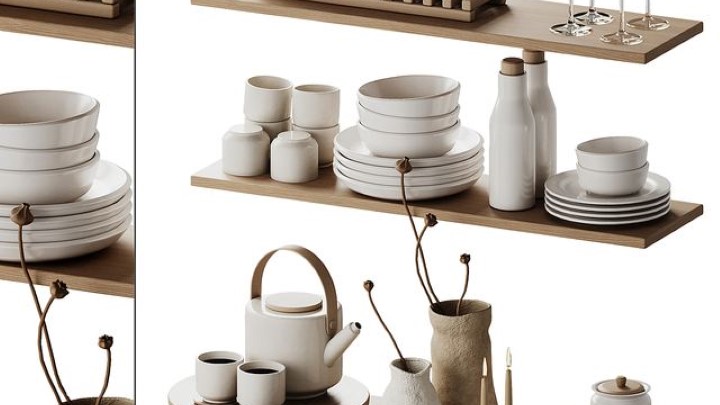 渲染模型_餐具套装004