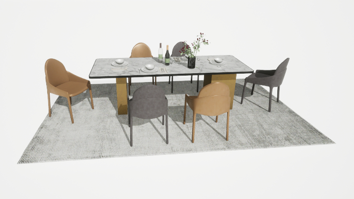 渲染模型_餐桌120