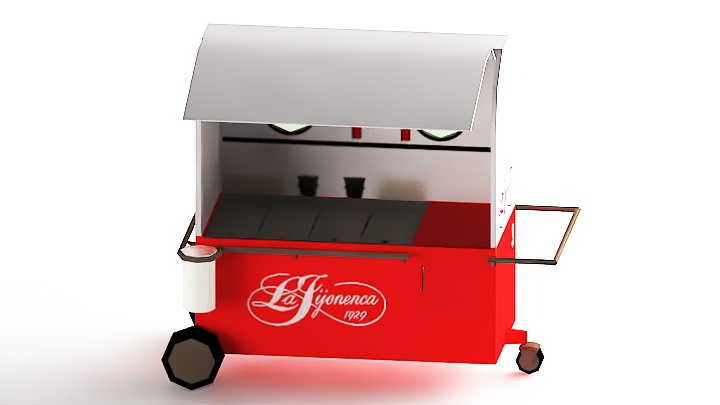 渲染模型_餐饮车001