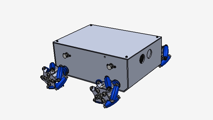 SW_全向轮四驱agv小车底盘001