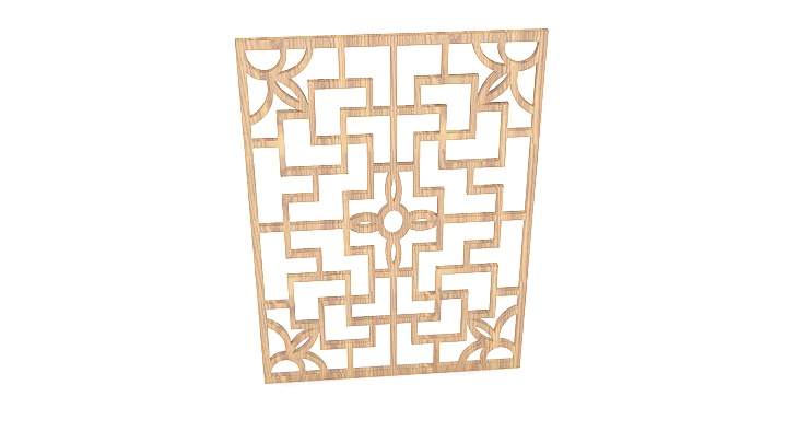 渲染模型_中式木格005