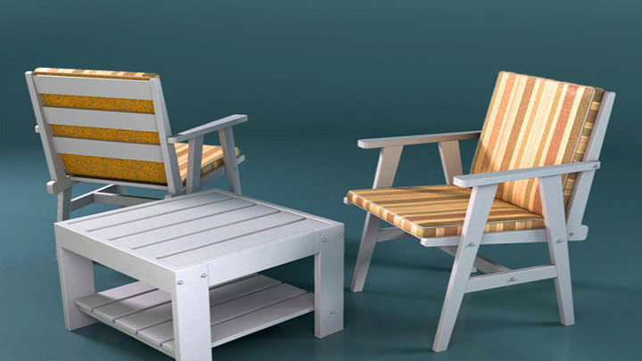 渲染模型_休闲桌椅002