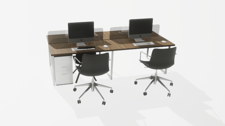 渲染模型_办公室桌椅001