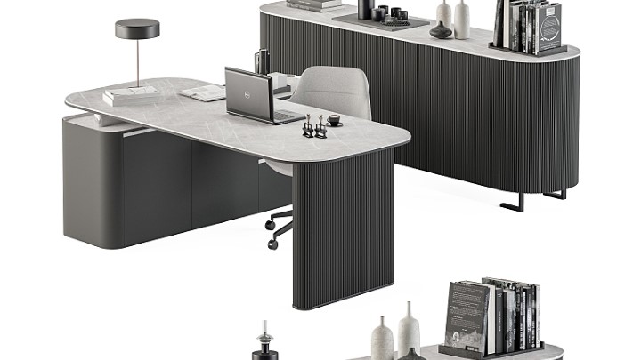 渲染模型_办公桌072