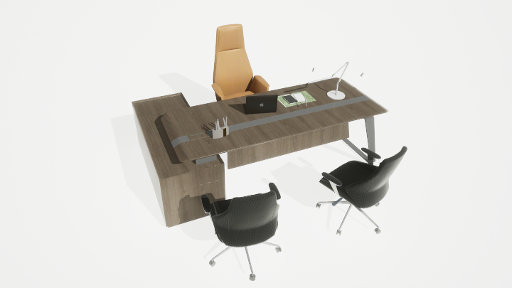 渲染模型_办公桌079