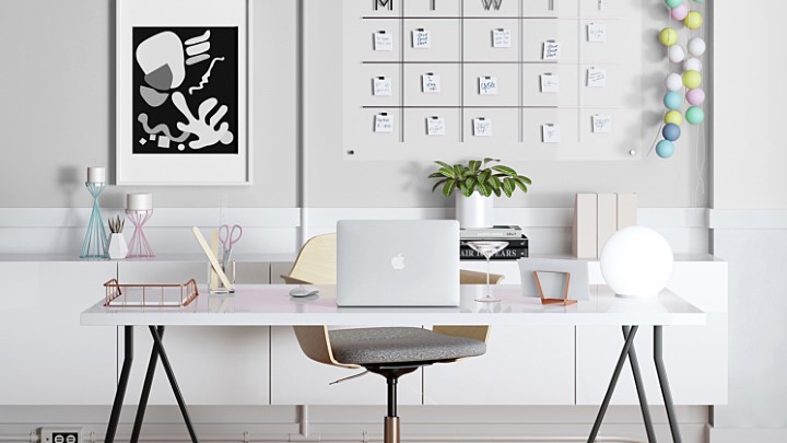 渲染模型_办公桌084