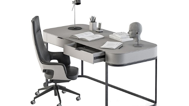 渲染模型_办公桌087