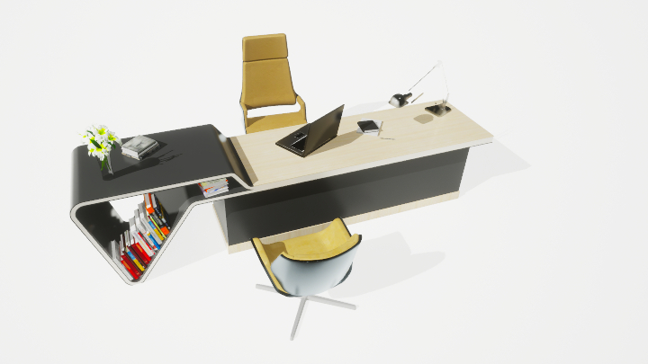渲染模型_办公桌097