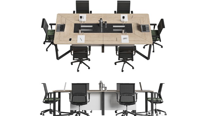 渲染模型_办公桌椅085