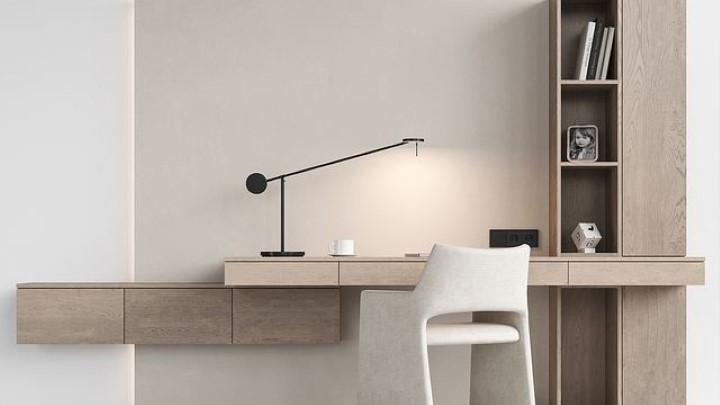 渲染模型_办公桌椅套装006