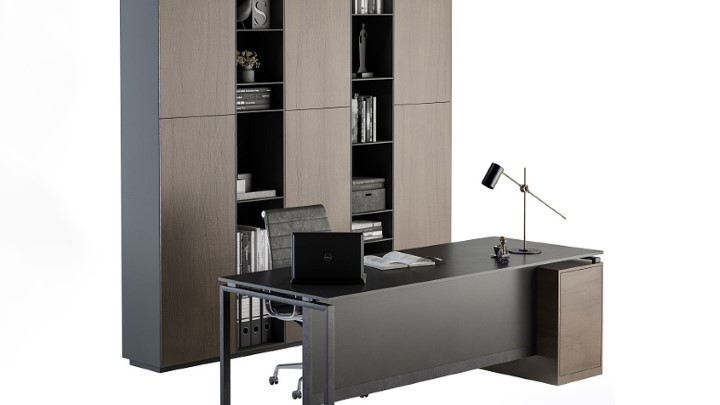 渲染模型_办公桌椅套装013