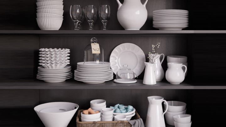 渲染模型_厨房餐具套装004