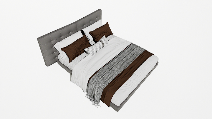 渲染模型_双人床095