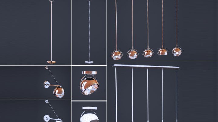 渲染模型_吊灯3338