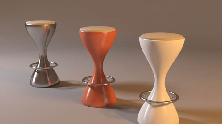 渲染模型_吧台椅002