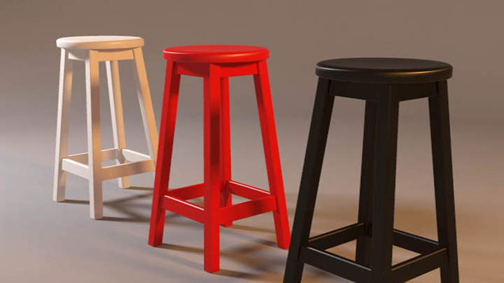 渲染模型_吧台椅006